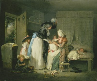 参观护士的孩子，c.1788 作者 George Morland